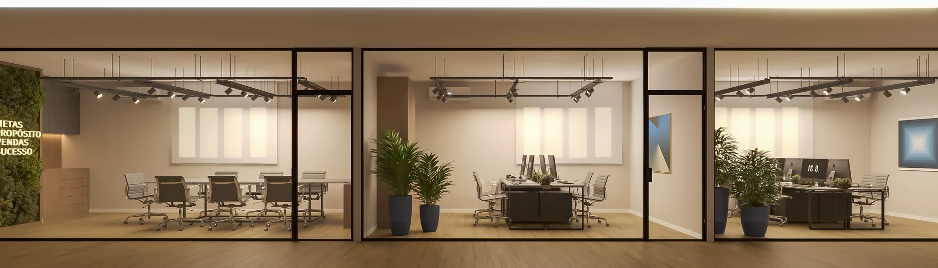 Espaço Corporativo, projeto de Laís Pinheiro Arquitetura